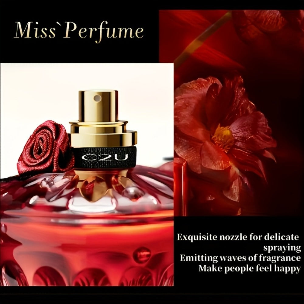 Perfume for Women 75ml in Red Crystal-Rose Bottle with Floral-Woody Source Family for Daily Wear