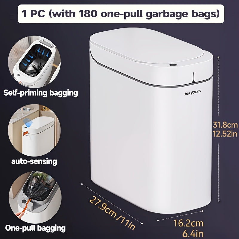 Sensor Trash Can Self-Emptying 3.8 Gallon with Drawstring Bags - Hands Free Infrared Smart for Home Cooking, Dining and Outdoor Meals