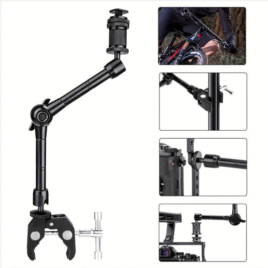 Magic Arm 11 Inch Friction Articulating with Super Clamp – Camera Arm for DSLR, LCD Monitor, LED Light, Photo Studio, Streaming & Outdoor Camping Fishing Mount