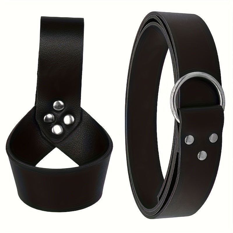 Costume Accessories Faux Leather Knife Sheath and Belt Options in Black or Brown for Medieval Outfits