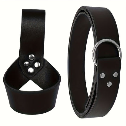 Costume Accessories Faux Leather Knife Sheath and Belt Options in Black or Brown for Medieval Outfits