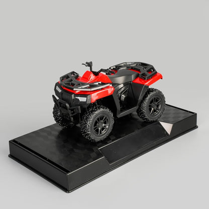 Zinc Alloy ATV Display Model in Red or Blue, 3.8 Inches Long with Plastic Chassis and Rubber Tires