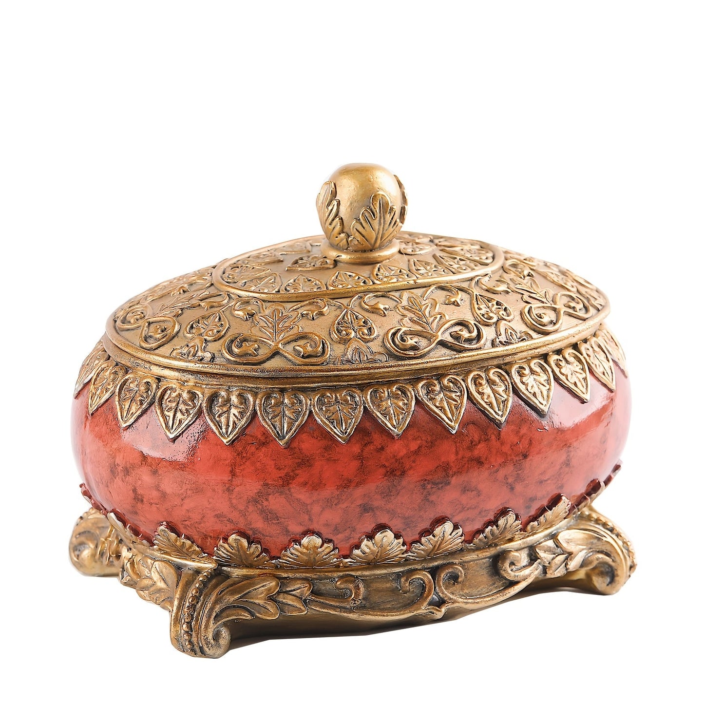 Jewelry Organizer Ornate Lidded Storage Box in Red, White or Blue for Rings, Earrings and Bracelets