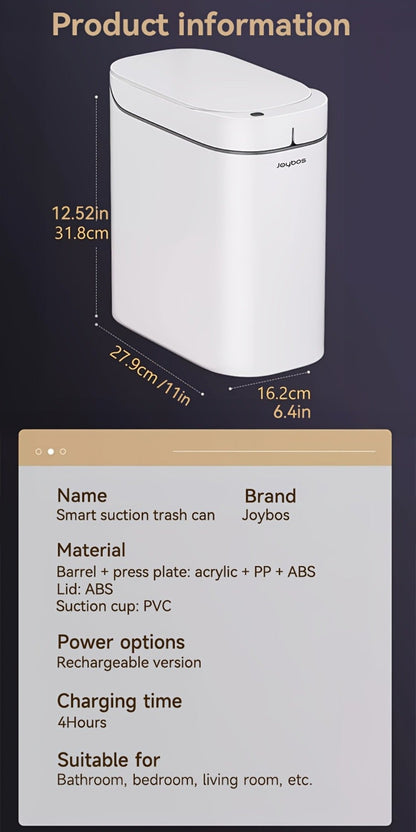 Sensor Trash Can Self-Emptying 3.8 Gallon with Drawstring Bags - Hands Free Infrared Smart for Home Cooking, Dining and Outdoor Meals