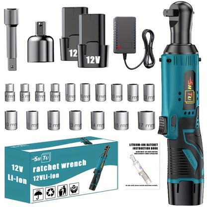 Power Tools YUNXI 12V Brushless Cordless Ratchet Wrench Kit with Batteries, Charger and Accessory Options
