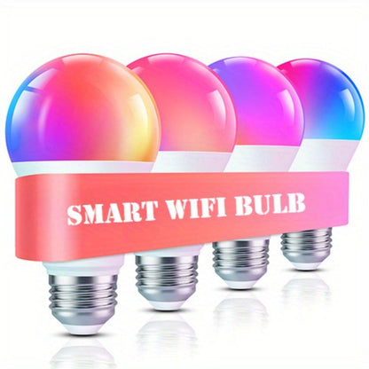 A19 E26 Wi-Fi Smart Light Bulbs with RGB Color and White Modes in Two-, Four- or Six-Bulb Packs