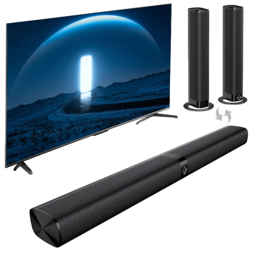 Mighty Rock TV Soundbar 32 Inch Separable Wireless Sound Bar with ARC Optical AUX, 3D Stereo 4-Driver Speaker, 3 Placement Modes, Infrared Remote Control for Smart TV Home Theater