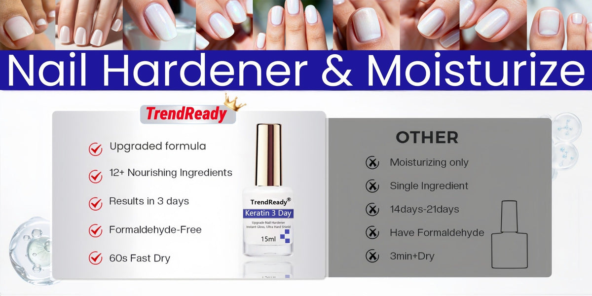 Nail Hardener for Weak Brittle Splitting Nails 2 Pack - Fast Drying White Nail Strengthener with Vitamin E