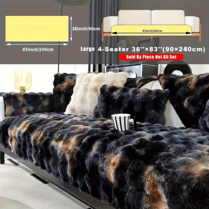 Sofa Cover, Faux-Lamb Plush Gradient Couch Pad in Five Colors with Armchair, Backrest and Seat Sizes