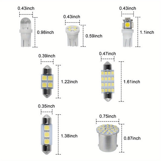Car LED Interior Light Bulb Kit 56PCS 12V T10 Universal Fit | Map Dome Reading License Plate Luggage Compartment LED Replacement Bulbs Plug-and-Play Upgrade for Cars Trucks SUV