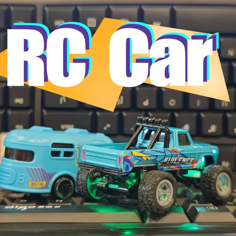 Mini Remote Control Pickup Truck with Detachable Trailer, Five Color Options and Spring Suspension
