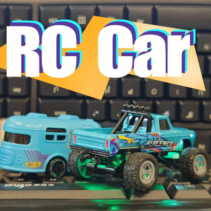 Mini Remote Control Pickup Truck with Detachable Trailer, Five Color Options and Spring Suspension
