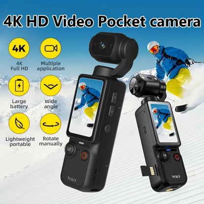 4K Pocket Camera with 180° Rotating Lens, 100MP, 2000mAh Battery & 32GB Card – 1.9" Screen, USB-C Charging, Webcam Function, Mini Compact Cam for Outdoor Sports, Cycling & Vlogging