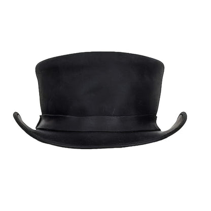 Black Steampunk Top Hat with Shapeable Wide Brim, Chin Cord and Six Source Sizes from S to 3XL