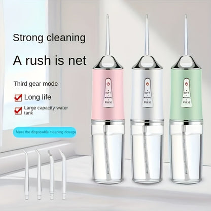 Portable Oral Irrigator with 360° Rotating Nozzle, Three Pressure Modes, USB Charging and Four Color Options