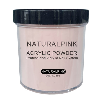 120g Acrylic Nail Powder Jar in Rose, Almond, Peach or Natural Pink for Use with Compatible Acrylic Liquid