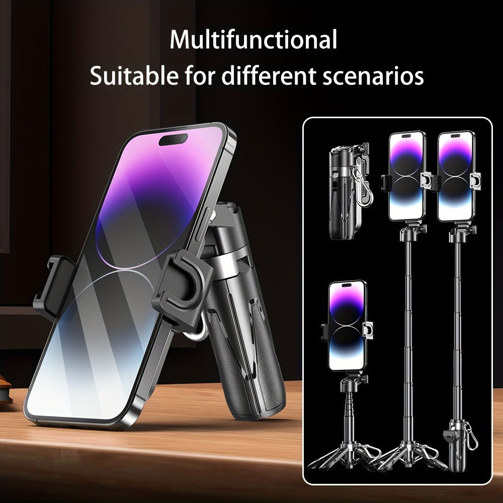 16-Inch Selfie Stick Tripod with One-Click Folding Grip, Rotating Clamp, Remote and Two Colors