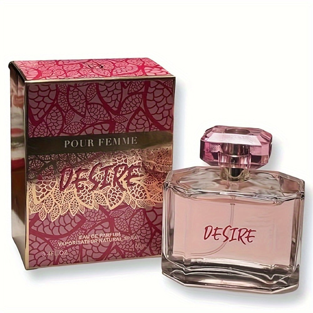 Perfume United Scents Desire for Women 100ml in Pink Bottle with Peony Source Profile for Daily Wear