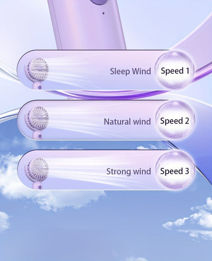 Mini Handheld Fan Set with Pivoting Heads, Three Speeds, USB-C Charging and 3- or 6-Piece Color Packs