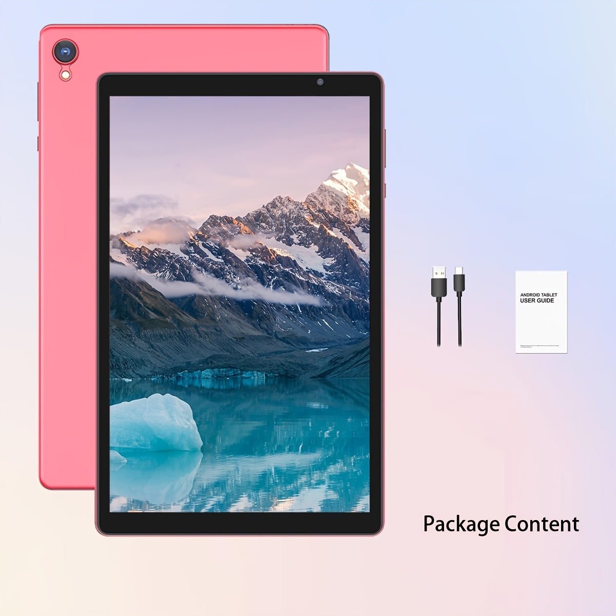 10 Inch Android 14 Tablet, 4GB RAM 32GB ROM 1TB Expandable Storage, WiFi 6 6000mAh Long Battery, 1280x800 IPS HD Touchscreen Dual Camera Quad-Core, Portable Tablet for Kids Adults Students Home School Travel – Pink Blue Purple