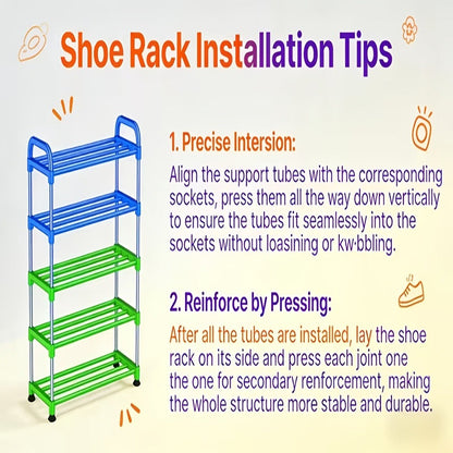 Shoe Storage Organizer 5-Layer Narrow White Rack for Entryway, Closet, Living Room and Door Areas