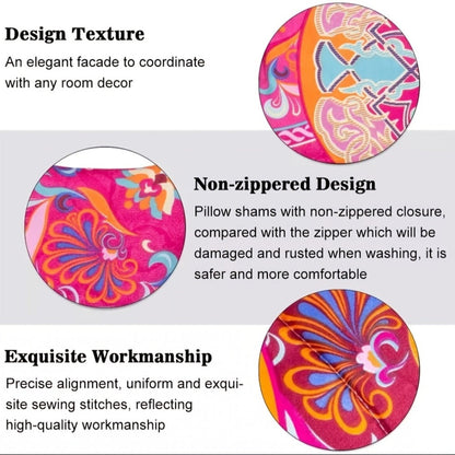 Bohemian Floral Quilt Set in Rose Red, Scarlet Red or Dark Pink with Twin, Queen and King Sizes