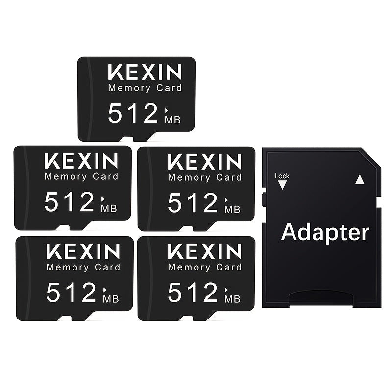 5-Pack SD Card 128MB 512MB KEXIN – Class 4 TF Flash Memory Cards for Phone Camera Tablet Laptop Car Audio Game Console – Bulk Value Set Secure Digital Storage Multi-Device Compatible