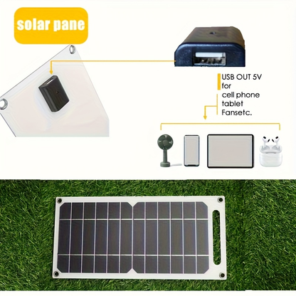 Solar Charging Panel 4W 10W Compact Lightweight Single-Crystal Monocrystalline Micro USB for Mobile Phone Power Bank Camera Speaker Hiking Camping Outdoor Travel