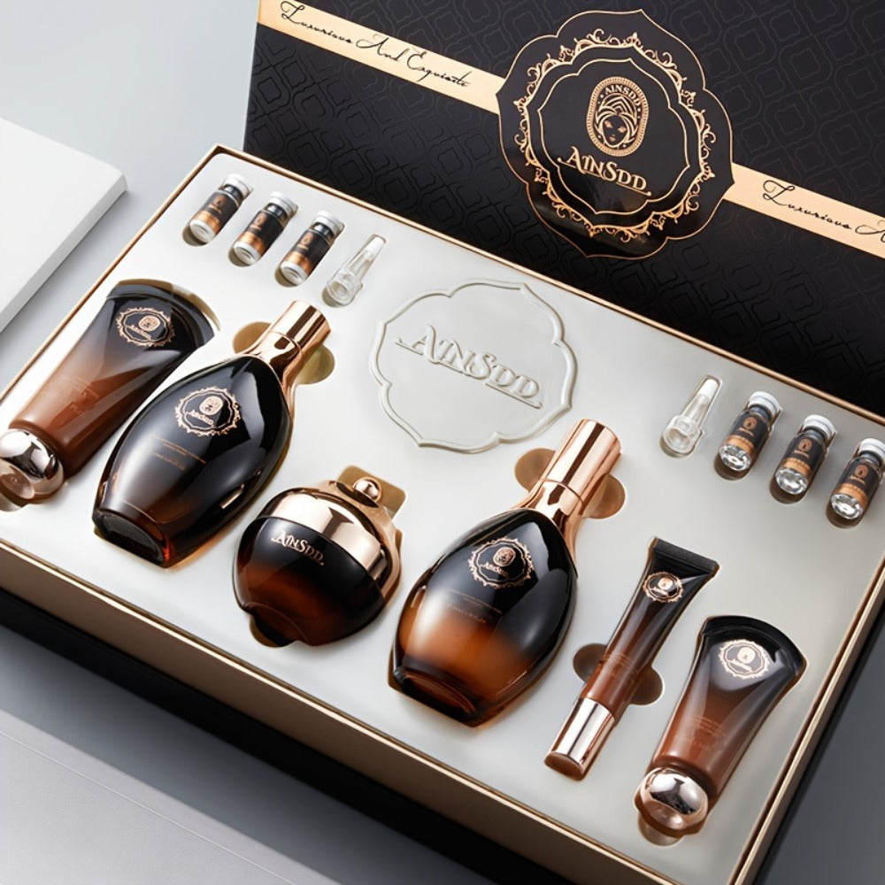12-Piece Ginseng Seed Peptide Skincare Gift Set with Toner, Essence, Lotion, Cream and Eye-Care Collection
