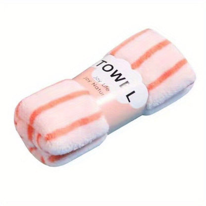 Towel Set 5-Pack 500GSM Coral Fleece Face Towels in Solid, Striped and Five-Color Options for Home and Guest Use