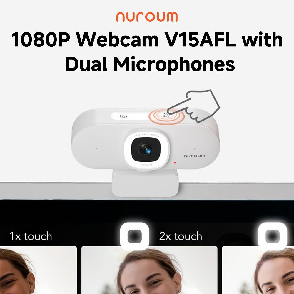 4K Webcam AI Auto Framing True Autofocus with Dual Noise Canceling Mics & 90° FOV – NUROUM V11/V15/V32 Plug and Play USB Camera for Zoom Meetings, Gaming & Home Office, 1080P/2K/4K