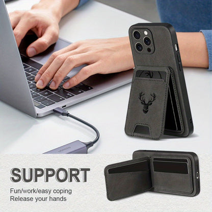 Folio Wallet Phone Case with Card Holder and Kickstand for Selected iPhone 11 through 16 Models