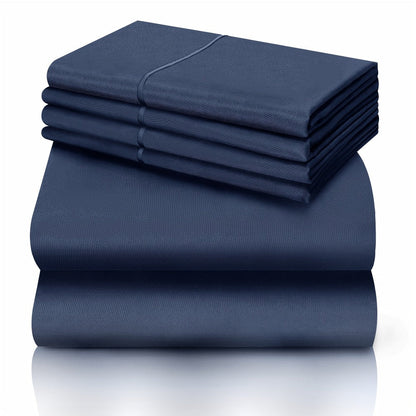 California King Sheet Set 6-Piece Breathable Cooling Bed Sheets Ultra-Soft Hotel Luxury Microfiber 18 Inch Deep Pocket Wrinkle Fade Resistant Flat Sheet Fitted Sheet 4 Pillowcases Multiple Colors