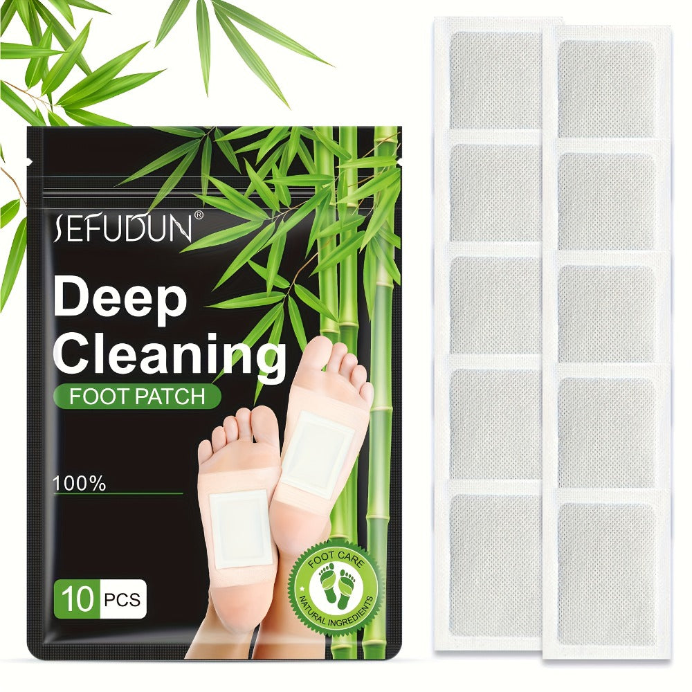 Foot Detox Patches Bamboo Charcoal & Ginger 50pcs 5 Bags — Deep Cleansing Overnight Foot Pads for Toxin Removal, Relaxation & Circulation Support, Self-Care Gift for Women Men & Parents