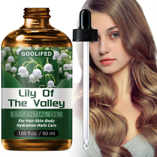 Lily of the Valley Body Oil 50ml Deep Moisturizing No-Methanol Multipurpose Hydrating Oil for Dry Skin Hair Nails — Fresh Floral Scent Conditioning Unisex Skin Care Essential Oil