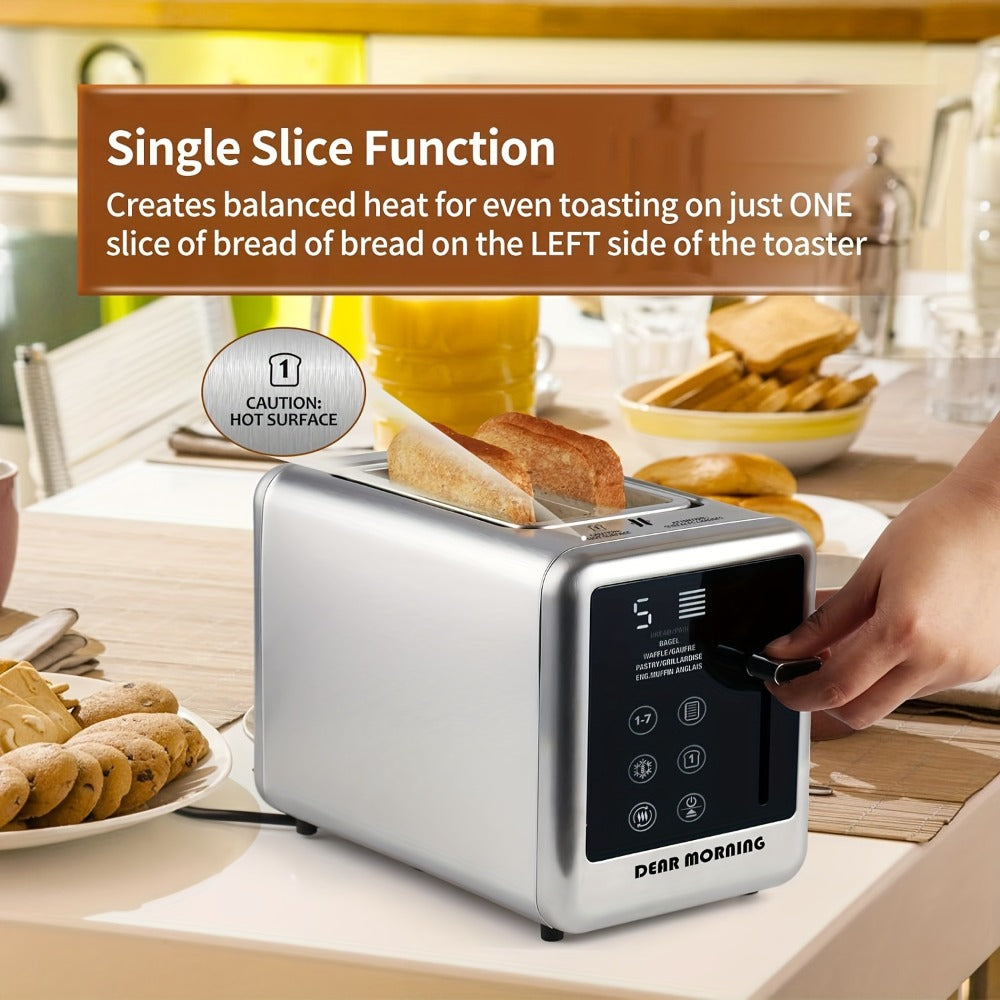 Touch-Screen Two-Slice Toaster with Seven Browning Levels, Five Modes and Stainless-Tone Housing