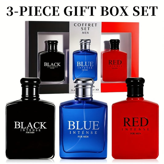 Cologne Gift Set for Men 3 Piece EDT Spray Absinthe Lemon Sage Long Lasting Eau de Toilette Mini 1oz or Full Size 3.4oz Daily Dating Holiday Birthday Father's Day Gift for Him