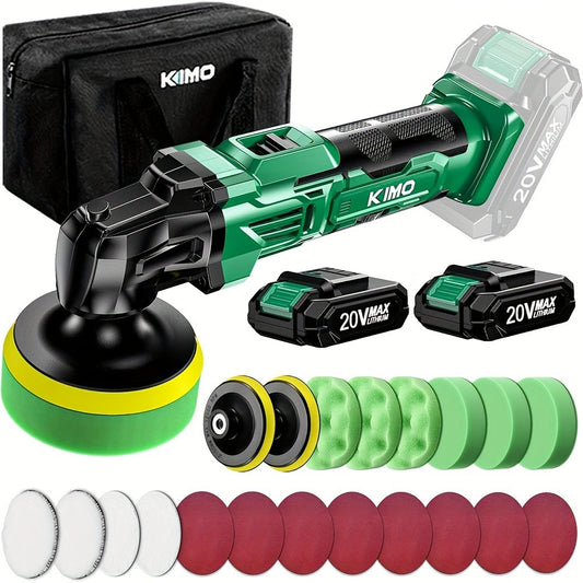 Cordless Buffer Polisher Kit 20V – 6-Speed 3634RPM Car Polisher with 24 Accessories & 2x2000mAh Batteries