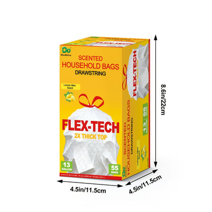 13-Gallon Scented Drawstring Trash Bags in White with Pink Ties and 20, 55, 110 or 165-Count Packs