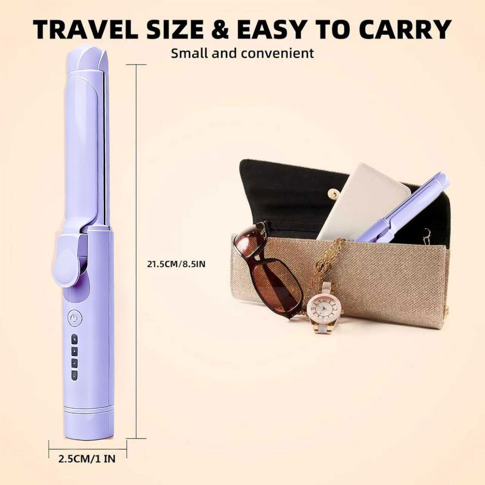 Cordless Mini Curling Iron Hair Styling Tool with USB-C Charging, Four Heat Settings and Two Colors