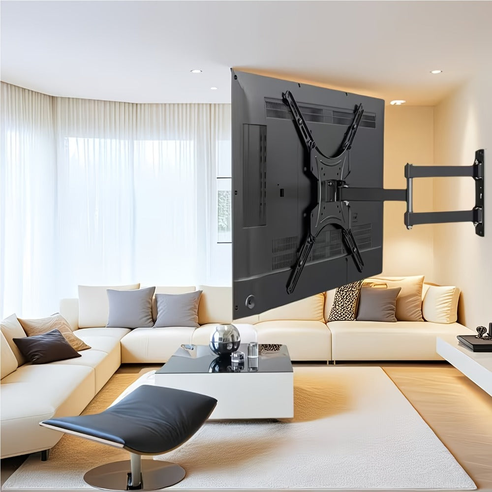 Slim Low Profile TV Wall Mount 26-57 Inch 66 lbs – Full Motion Articulating Dual Arms Swivel Tilt Extend, VESA Compatible, Easy Installation, Black Bracket for Small Mid-Size Flat Screen TVs