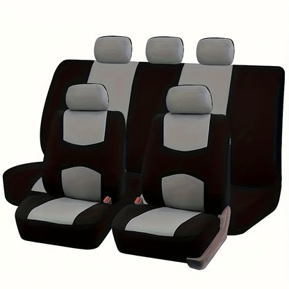 Universal Car Seat Covers Full Set – 5-Seat Breathable Knit Fabric, All-Season Wear-Resistant Protection for Front & Rear Seats | 16 Colors