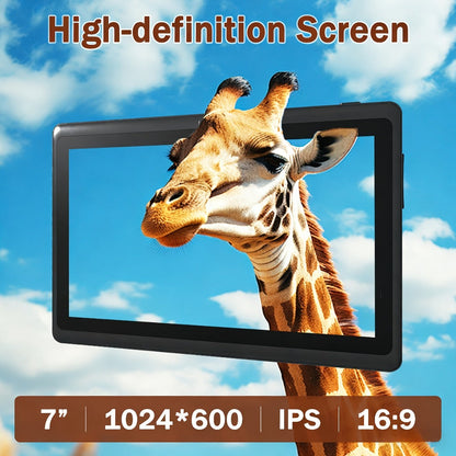 7 Inch Android 12 Tablet, 4GB RAM 32GB ROM, Quad-Core IPS Touchscreen, 4000mAh Battery, 5MP+2MP Dual Camera, Type-C – Compact Portable Tablet for Kids & Adults, Black