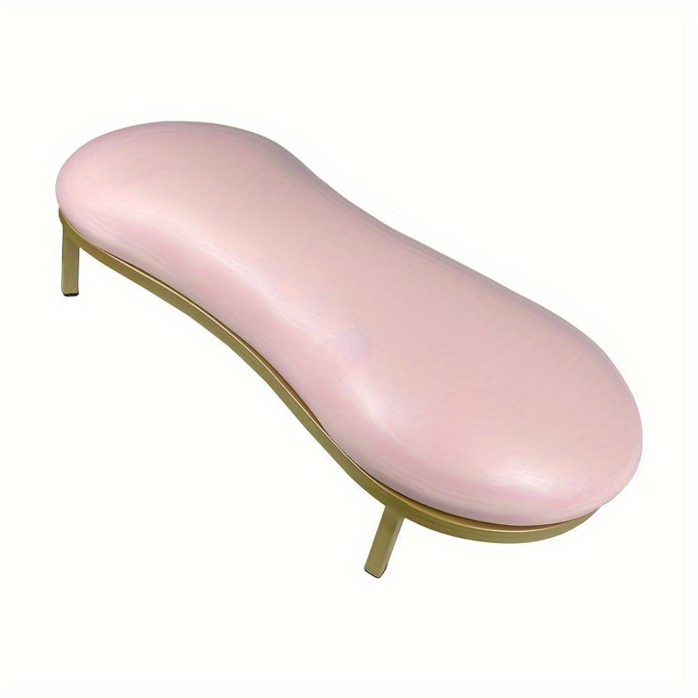 Curved Nail Salon Armrest with Golden-Color Base and Black, White or Pink Protected Checkout Options