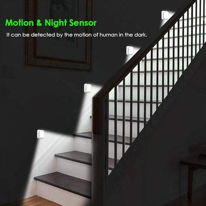 LED Night Light Motion Sensor Battery Powered Dusk to Dawn Smart Sensor Compact Nightlight for Bedroom Toilet Stairs Hallway Closet Warm White Cool White 2 Pack