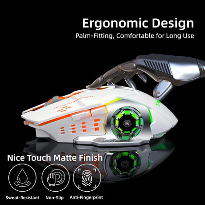 Wireless Gaming Mouse RGB Rechargeable T-WOLF 2.4GHz Ergonomic Large Mouse for PC Laptop Tablet Mac Chromebook Adjustable DPI Quiet Click Work Gaming Study Back to School Gift