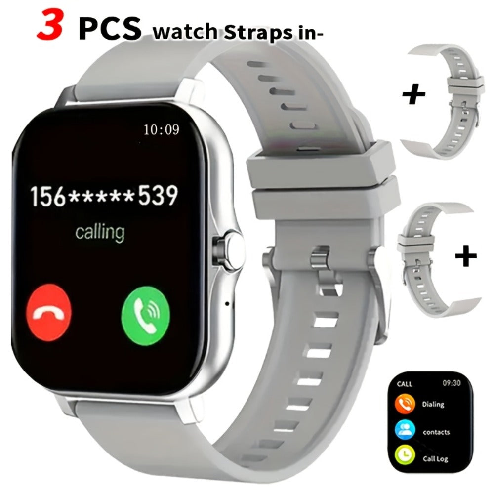 Smartwatch – Email Display 1.83" Full Touch – Wireless Calling, Pedometer, Activity Tracker, Multi-Exercise Modes, Dual TPU Strap, USB…