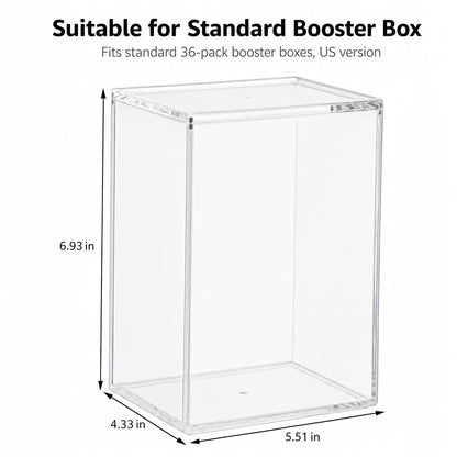 Acrylic Display Box for Pokemon ETB & Trading Cards – 6mm Stackable Magnetic Dustproof Case for Elite Trainer Box, Sports Memorabilia & Collectibles Showcase