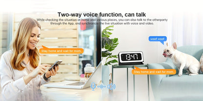 2K WiFi Clock Camera for Home, 5GHz & 2.4GHz Dual Band Wireless Indoor Security Camera, Nanny Cam Baby Monitor Dog Camera, Full Color Night Vision, Motion Detection, Two-Way Talk, Hidden Design