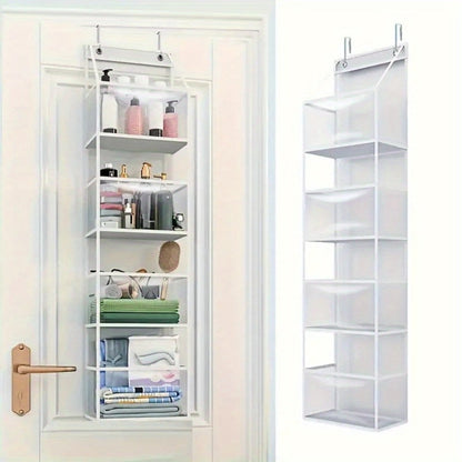 Hanging Storage Organizer 4 or 6-Layer Foldable Non-Woven Bag in Gray or Neutral Color Options